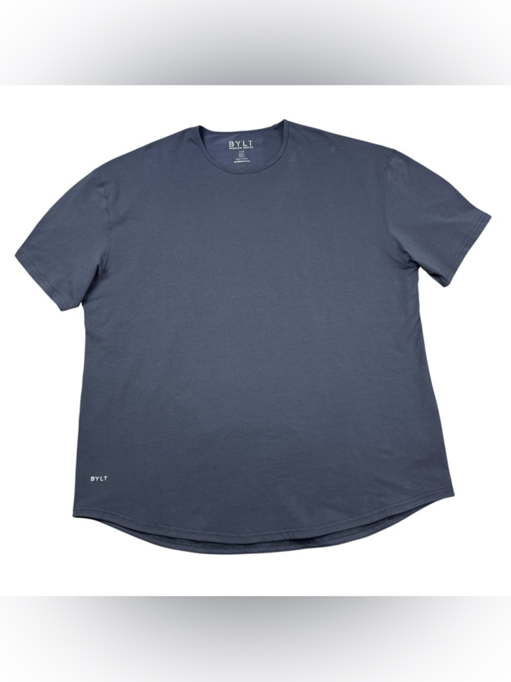 BYLT Premium Basics Drop Cut LUX Blend Tee Shirt Men’s XXXL Navy Blue Curved